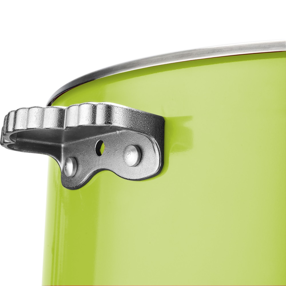 Professional Triple-Layer Stainless Steel 4.5L Casserole with Glass Lid, Green - Ideal for Commercial Kitchens