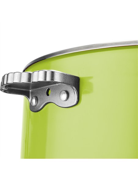 Professional Triple-Layer Stainless Steel 4.5L Casserole with Glass Lid, Green - Ideal for Commercial Kitchens