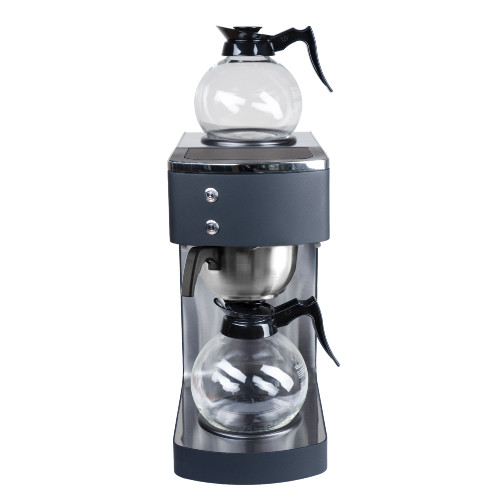 Professional Commercial Coffee Machine with Stainless Steel Funnel & 2 Glass Decanters – 203×383×455mm | Ideal for Catering Busi