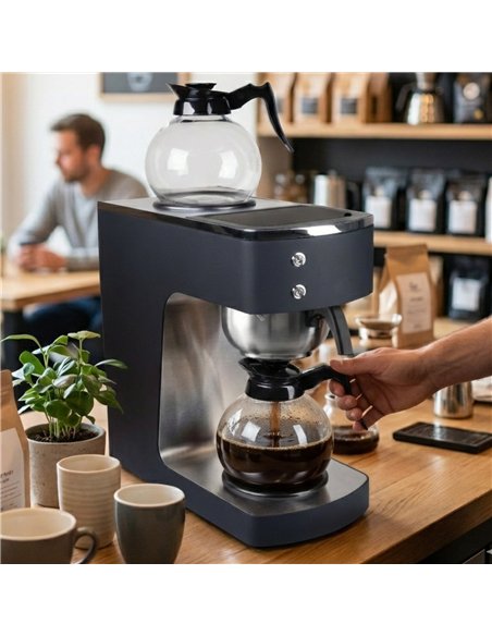 Professional Commercial Coffee Machine with Stainless Steel Funnel & 2 Glass Decanters – 203×383×455mm | Ideal for Catering Busi