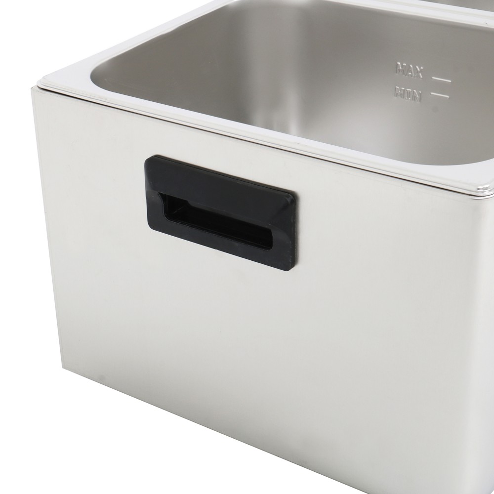 Professional Hot Dog / Sausage Warmer with Hinged Covers, 2 x 8 Litres - Ideal for Commercial Kitchens