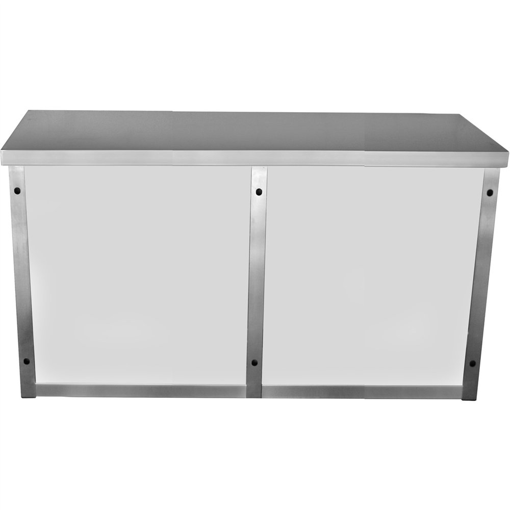 Professional Stainless Steel Wall Cabinet Cupboard with Glass Doors 1500x400x650mm for Commercial Kitchens