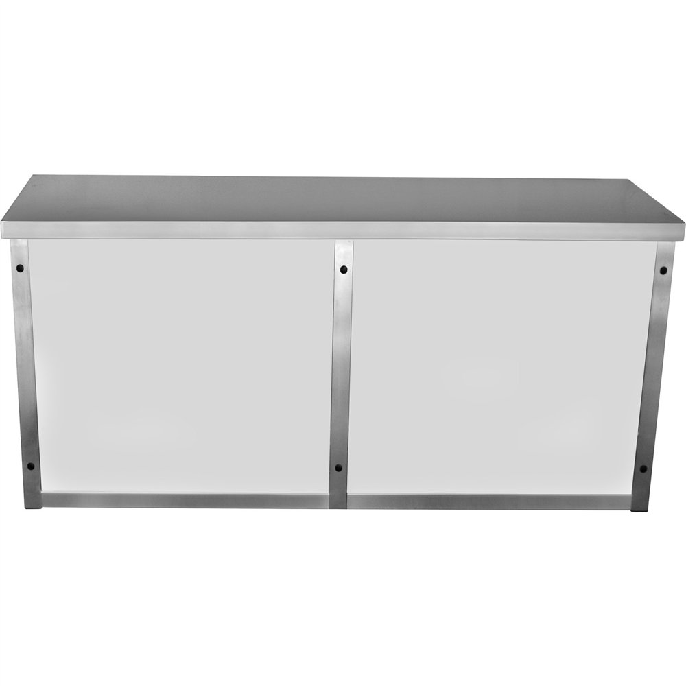 Professional Stainless Steel Wall Cabinet Cupboard with Glass Doors 1600x400x650mm for Commercial Kitchens