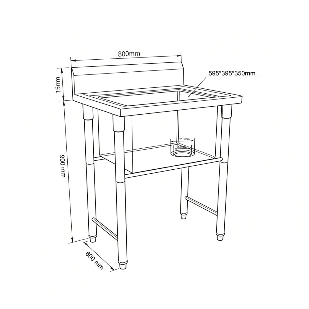 Professional Stainless Steel Pet Grooming Bath Tub with Drainer Set for Catering Businesses