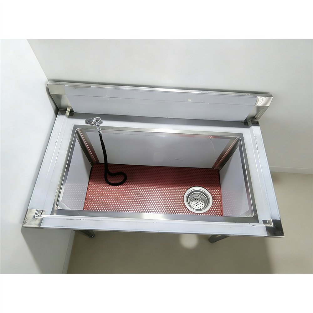 Professional Stainless Steel Pet Grooming Bath Tub with Drainer Set for Catering Businesses