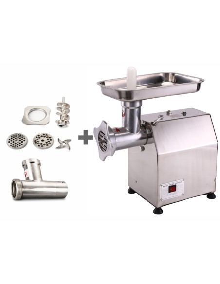 Professional Commercial Electric Meat Grinder/Mincer in Stainless Steel for High-Demand Kitchens - 440×220×460mm Size