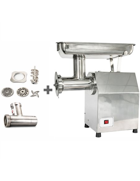 Professional Commercial Electric Meat Grinder in Stainless Steel, Ideal for High-Demand Kitchens - 570×350×570mm Size