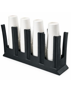 Professional Polypropylene Cup Holder in Black, 252×475×120mm - Ideal for Busy Commercial and Catering Kitchens