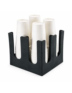 Professional Black Polypropylene Cup Holder, 200×220×220mm - Perfect for Busy Commercial Kitchens