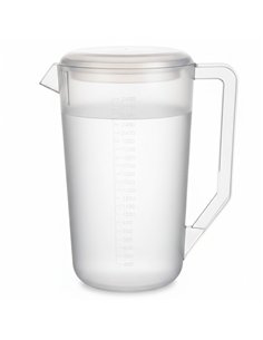 Professional 2.4L Clear Polycarbonate Jug with Lid for High-Demand Kitchens