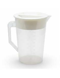 Professional 2L Clear Polycarbonate Jug with Lid for Commercial Kitchens - Ideal for Catering Businesses