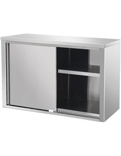 Wall cabinet cupboard Sliding doors Stainless steel 1200x400x650mm | Professional CS25SWC120402DR