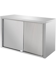 Wall cabinet cupboard Sliding doors Stainless steel 1200x400x650mm | Professional CS25SWC120402DR 2