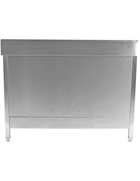 Commercial Worktop Floor Cupboard 2 sliding doors Stainless steel 1600x600x850mm Upstand | Professional CS25SCP16060B