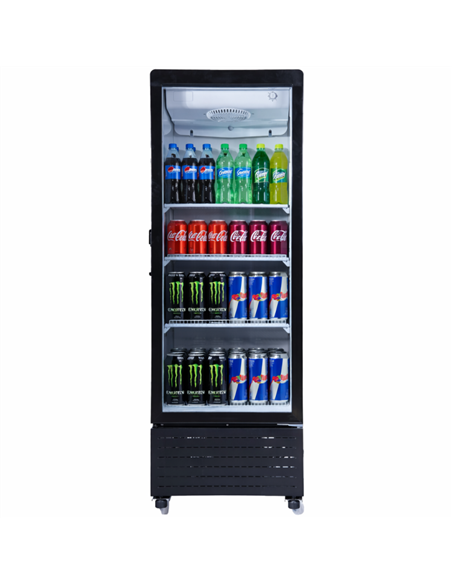 Commercial Upright Display Refrigerator 217 Litres Single Glass Door 3 Shelves Ventilated Cooling 615x580x1633mm | Professional 
