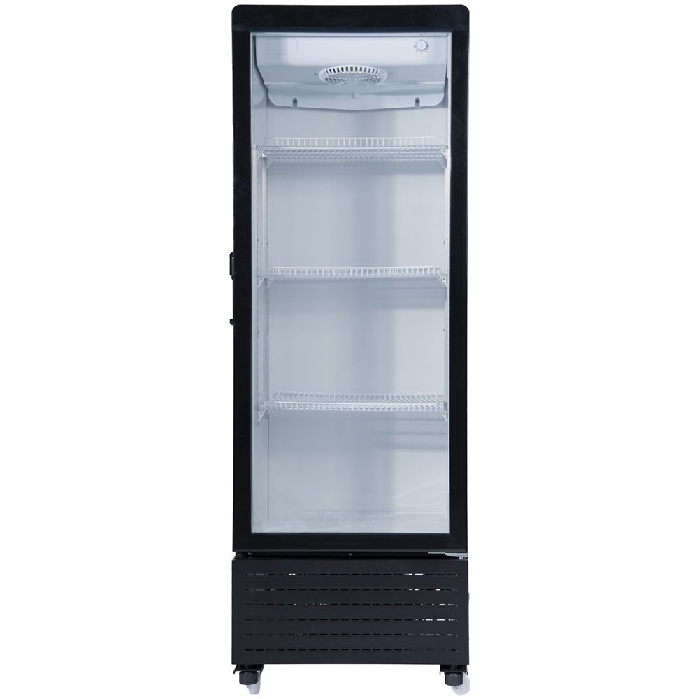 Commercial Upright Display Refrigerator 217 Litres Single Glass Door 3 Shelves Ventilated Cooling 615x580x1633mm | Professional 