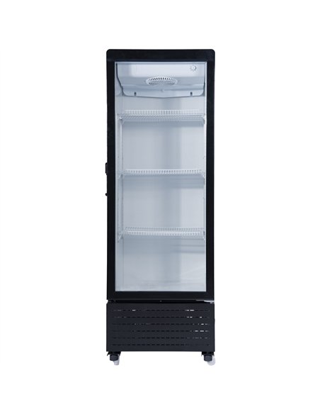 Commercial Upright Display Refrigerator 217 Litres Single Glass Door 3 Shelves Ventilated Cooling 615x580x1633mm | Professional 