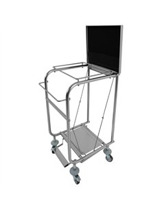 Commercial Stainless Steel Waste Bag Holder Trolley with Lid 580×470×960mm | Professional CS25STBH03 2