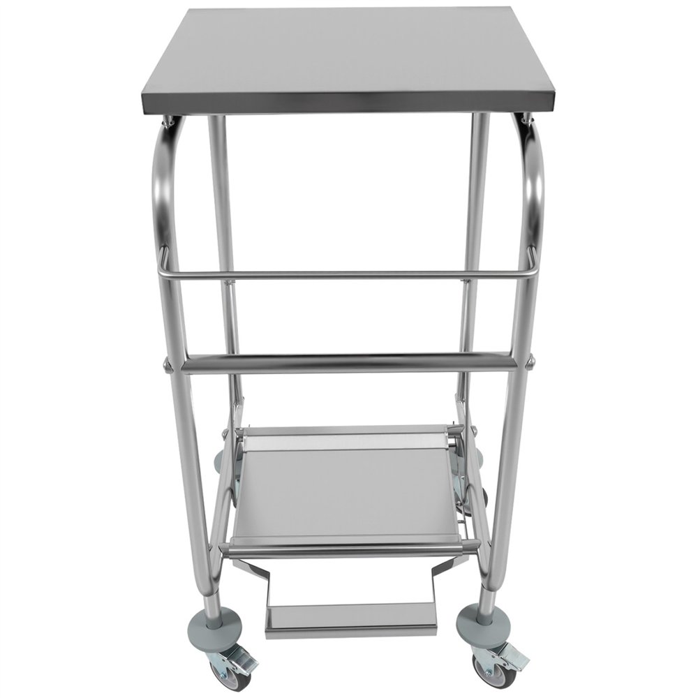 Commercial Stainless Steel Waste Bag Holder Trolley with Lid 580×470×960mm | Professional CS25STBH03