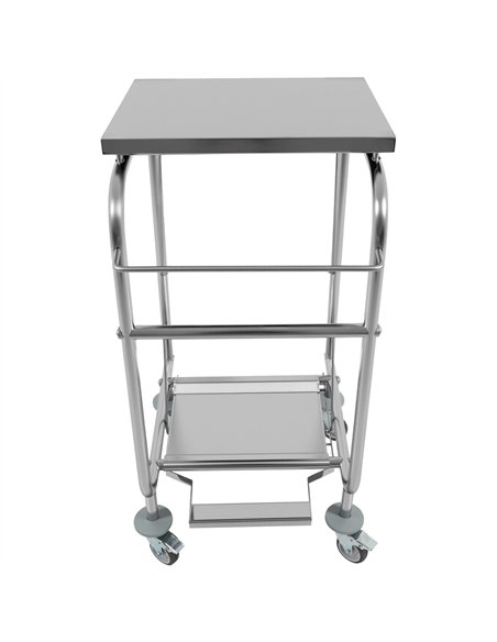 Commercial Stainless Steel Waste Bag Holder Trolley with Lid 580×470×960mm | Professional CS25STBH03