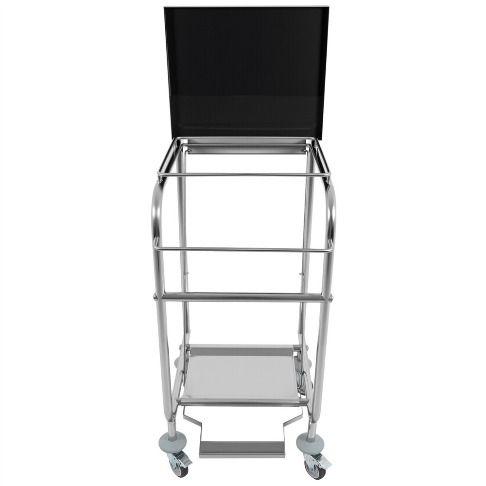 Commercial Stainless Steel Waste Bag Holder Trolley with Lid 580×470×960mm | Professional CS25STBH03