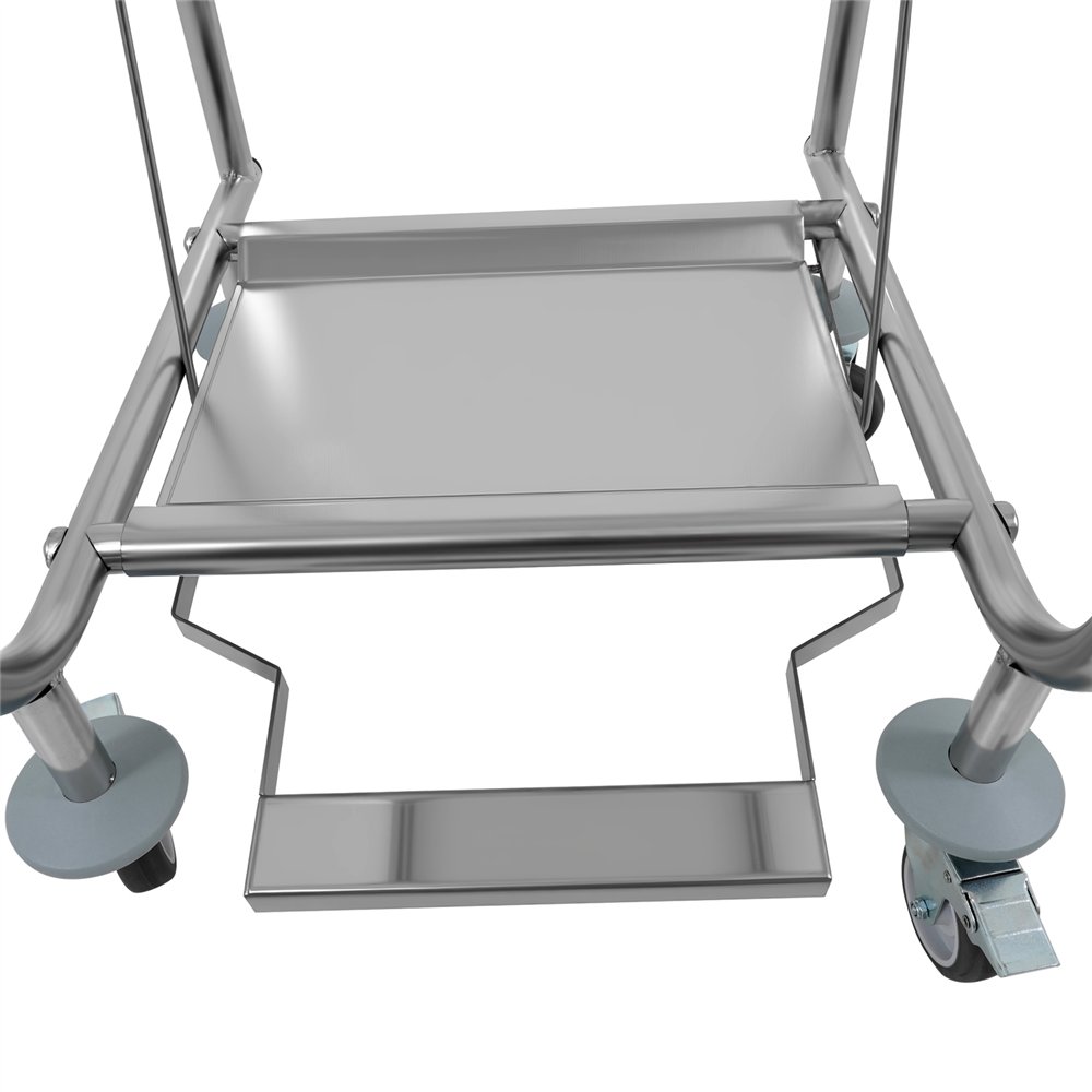 Commercial Stainless Steel Waste Bag Holder Trolley with Lid 580×470×960mm | Professional CS25STBH03