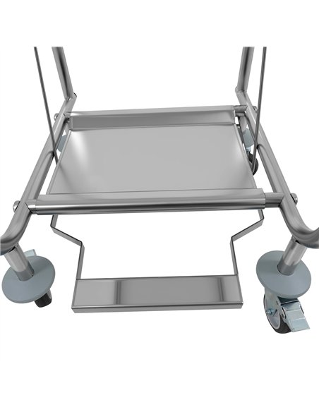 Commercial Stainless Steel Waste Bag Holder Trolley with Lid 580×470×960mm | Professional CS25STBH03