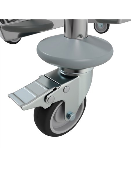 Commercial Stainless Steel Waste Bag Holder Trolley with Lid 580×470×960mm | Professional CS25STBH03
