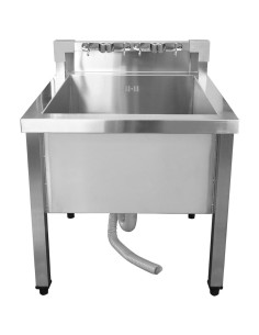Professional Stainless Steel Mop Sink with Low Rack & 2-in-1 Mop Holder 600x600x550mm - Ideal for Commercial Kitchens