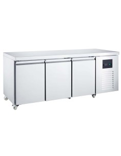 Professional Commercial Freezer Prep Counter with 457L Capacity, 3 Stainless Steel Doors - Ideal for High-Demand Kitchens