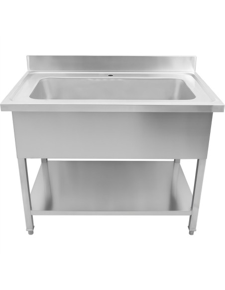 Professional Stainless Steel Deluxe Pot Sink with Backsplash, Ideal for High-Volume Service Kitchens, Dimensions 1000x600