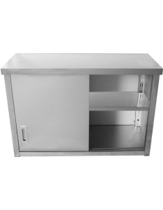 Professional Stainless Steel Wall Cabinet with Sliding Door 2000x400x800mm for Commercial Kitchens 2