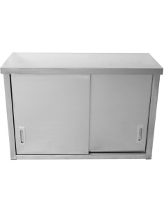 Professional Stainless Steel Wall Cabinet with Sliding Door 1600x400x800mm for Commercial Kitchens