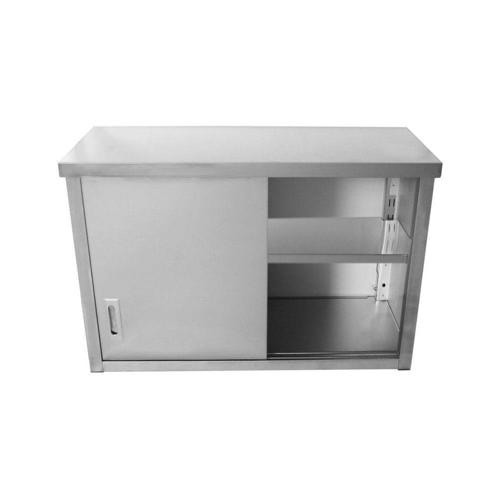Professional Stainless Steel Wall Cabinet with Sliding Door 1600x400x800mm for Commercial Kitchens