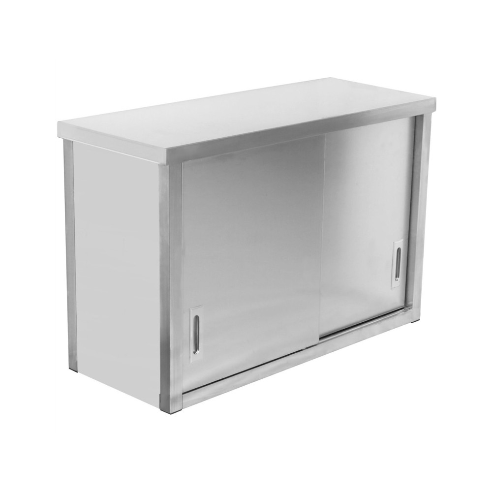 Professional Stainless Steel Wall Cabinet with Sliding Door 1600x400x800mm for Commercial Kitchens