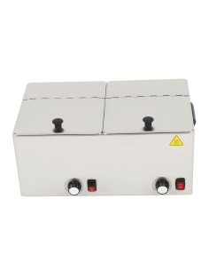 Professional Hot Dog / Sausage Warmer with Hinged Covers, 2 x 8 Litres - Ideal for Commercial Kitchens