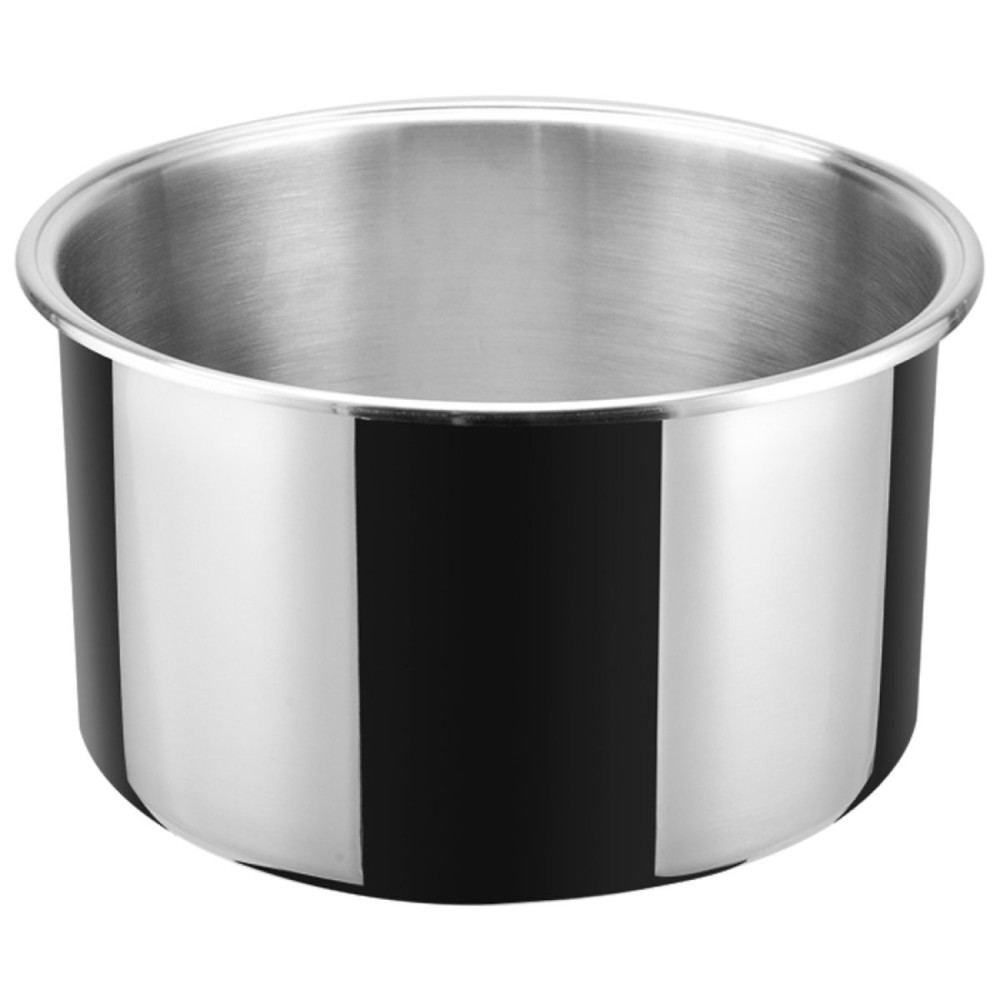Professional Hammered Triple-Layer Stainless Steel 9.6L Casserole with Glass Lid, Silver Finish - Ideal for Commercial Kitchens