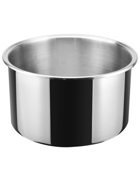 Professional Hammered Triple-Layer Stainless Steel 9.6L Casserole with Glass Lid, Silver Finish - Ideal for Commercial Kitchens