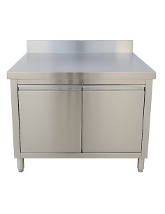 Professional 2-Door Stainless Steel Cupboard with Splashback – 800×600×850 mm for Commercial Kitchens