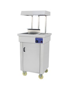 Professional Stainless Steel Floor Standing Food & Chip Scuttle Warmer with Explosion-Proof Heat Lamp for Commercial Kitchens, 7