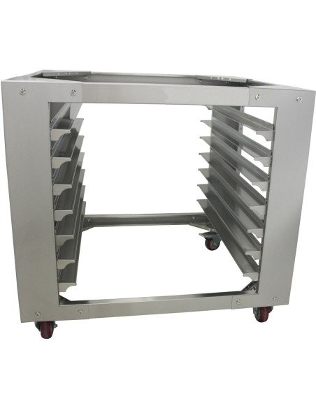 Professional Stainless Steel 7-Layer Mobile Combi/Convection Oven Base with GN Pan Rack for Commercial Kitchens, Fits GN 1/1 Pan