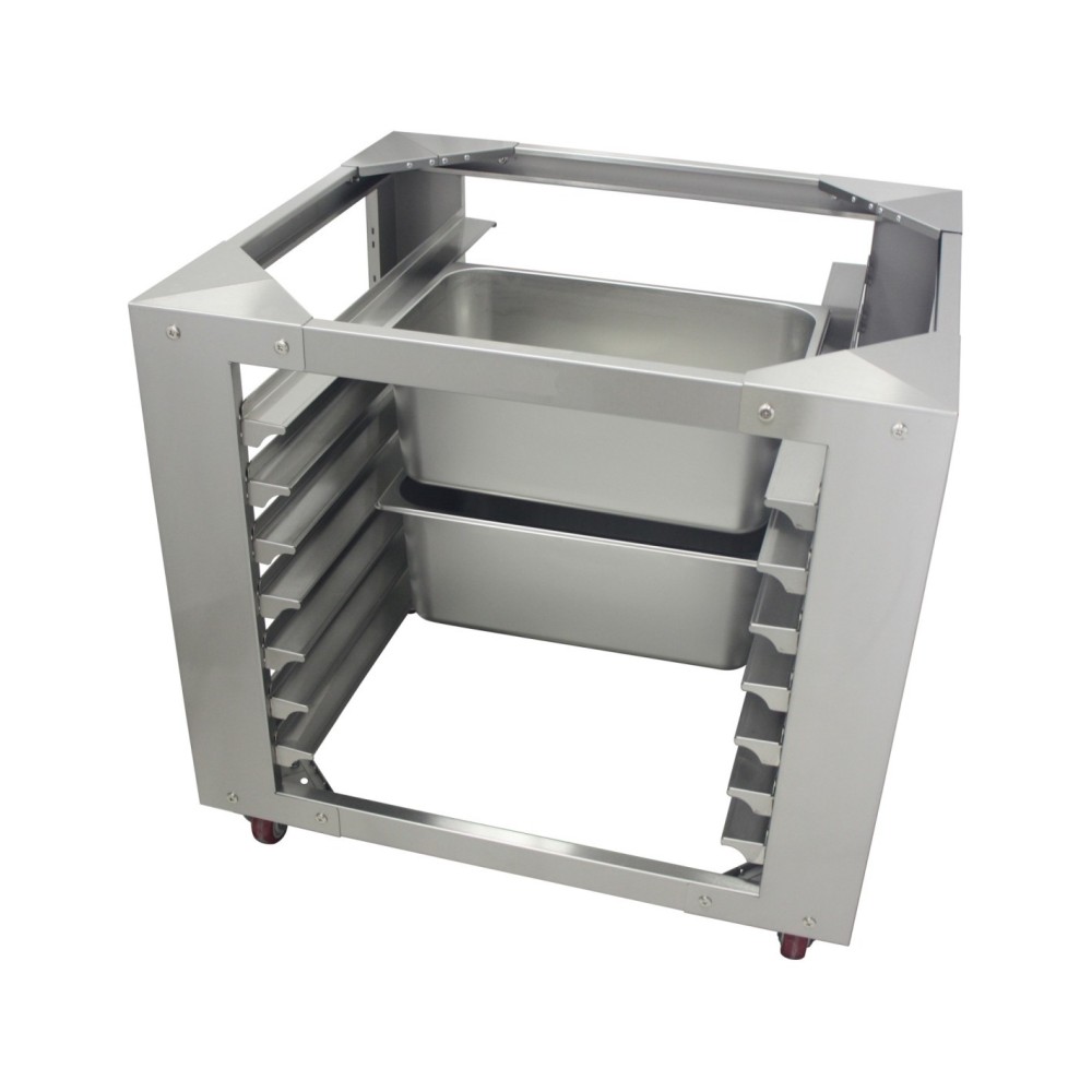 Professional Stainless Steel 7-Layer Mobile Combi/Convection Oven Base with GN Pan Rack for Commercial Kitchens, Fits GN 1/1 Pan