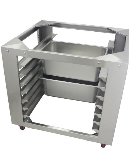 Professional Stainless Steel 7-Layer Mobile Combi/Convection Oven Base with GN Pan Rack for Commercial Kitchens, Fits GN 1/1 Pan