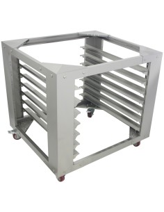 Professional Stainless Steel Combi/Convection Oven Base with 7-Layer GN Pan Rack, Mobile with Wheels, Fits 400x600mm Pans - Idea 2