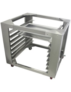 Professional Stainless Steel Combi/Convection Oven Base with 7-Layer GN Pan Rack, Mobile with Wheels, Fits 400x600mm Pans - Idea