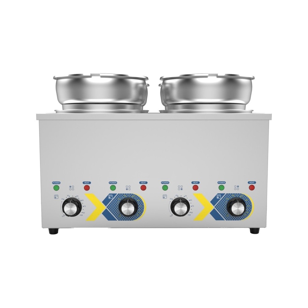 Professional Commercial Electric Bain Marie Countertop Food Warmer with 4 x 6.5L Pots, Ideal for Busy Kitchens, 525x583x365mm Si