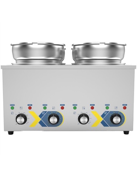 Professional Commercial Electric Bain Marie Countertop Food Warmer with 4 x 6.5L Pots, Ideal for Busy Kitchens, 525x583x365mm Si