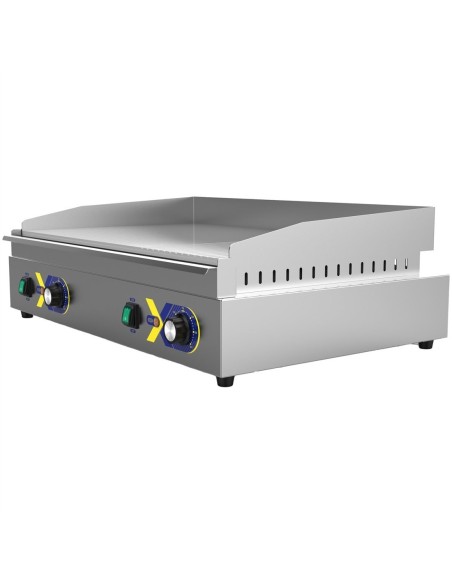 Professional Electric Countertop Griddle with 1/3 Ribbed Chrome Plate, 720×477×232mm - Ideal for Commercial Kitchens