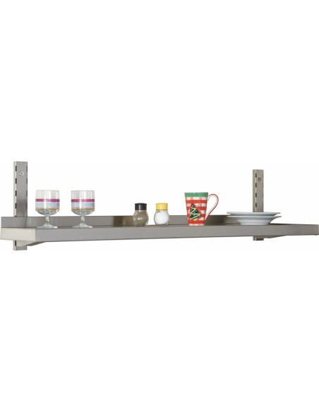 Height Adjustable Wall shelf 1 level 1000x400mm Stainless steel | Stalwart DA-THWBS1R104
