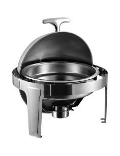 Roll top Chafer Round Stainless steel Mirror polish 6 litres | Stalwart DA-RA2101B 2